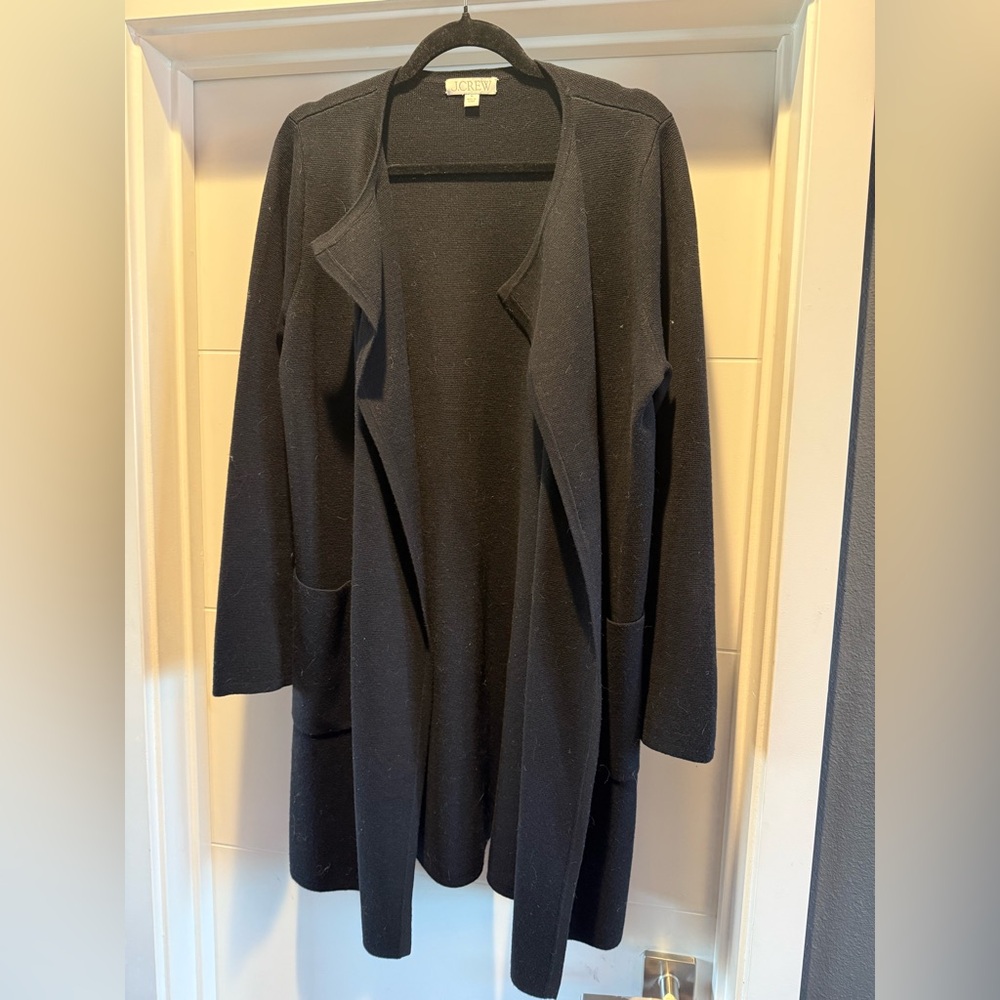 J Crew Juliette Collarless Sweater-Blazer in black size medium
